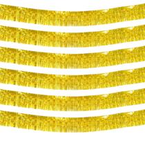 Foil Fringe Garland Metallic Tinsel Streamers, 10 pés, pacote com 6 Foil Fringe Garland Metallic Tinsel Streamers, 10 pés, pacote com 6
