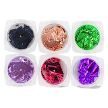 Foil mix colorido para encapsulamento c/ 6un unhas art nail