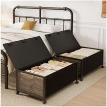 Fokyfok Organizadores de Armazenamento para Debaixo da Cama 31" x 12" com Rodízios, 2 Unidades Fokyfok Organizadores de Armazenamento para Debaixo da Cama 31" x 12" com Rodízios, 2 Unidades