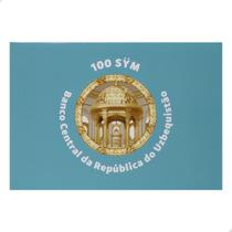 Folder Encarte para Cédula de 100 Sym Banco Central da República do Uzbequistão