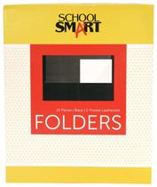 Folder School Smart, 2 bolsos, preto, pacote com 25