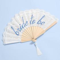 Folding Fan xo, acessório de casamento Fetti White Lace Bride to Be Folding Fan xo, acessório de casamento Fetti White Lace Bride to Be