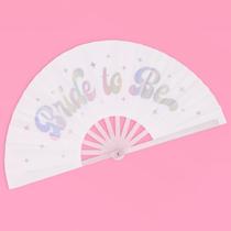 Folding Fan xo, Fetti Bride to Be Iridescent + Glitter Folding Fan xo, Fetti Bride to Be Iridescent + Glitter