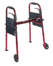 Folding Travel Walker Drive Medical Deluxe com 5 rodas vermelhas Folding Travel Walker Drive Medical Deluxe com 5 rodas vermelhas