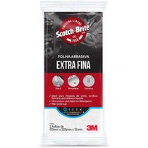 Folha Abrasiva Extra Fina Branca 110x225mm Scotch Brite 2 Peças 3M