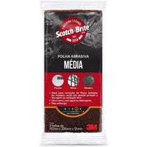 Folha Abrasiva Média Marrom 110x225mm Scotch Brite 2 Peças 3M