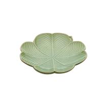 Folha Banana Leaf de Ceramica Verde 20cm x 20cm x 3cm