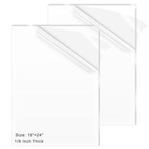 Folha de acrílico ADTDA 18x24cm, acrílico transparente de 3 mm de espessura, pacote com 2 unidades