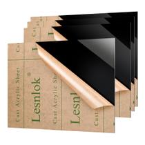 Folha de acrílico Lesnlok preta de 3 mm de espessura 20x30cm 4 peças Folha de acrílico Lesnlok preta de 3 mm de espessura 20x30cm 4 peças