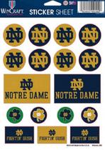 Folha de adesivos de vinil WinCraft NCAA Notre Dame 5x7