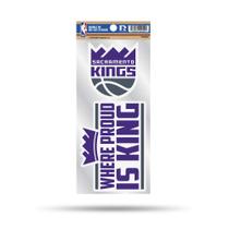 Folha de adesivos Rico Industries NBA Sacramento Kings de 2 peças Folha de adesivos Rico Industries NBA Sacramento Kings de 2 peças