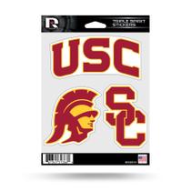 Folha de adesivos Rico Industries NCAA USC Trojans Triple Spirit