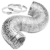 Folha de alumínio Ducting Simple Deluxe de 10 cm e 2,4 m com braçadeiras Folha de alumínio Ducting Simple Deluxe de 10 cm e 2,4 m com braçadeiras