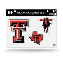 Folha de conjunto magnético NCAA Texas Tech Red Raiders Die Cut x3