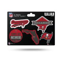 Folha de decalques Rico Industries NFL Tampa Bay Buccaneers de 5 peças Folha de decalques Rico Industries NFL Tampa Bay Buccaneers de 5 peças