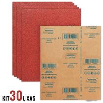 Folha de Lixa Massa e Madeira Grana 100 Kit com 30 Unidades NORTON