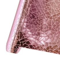 Folha de material sintético Metalizado com Estampa Cubo dÁgua Violeta 30 x 135 cm em Rolo