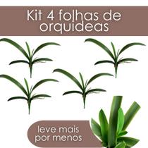 Folha de Orquídea Artificial Premium Haste Longa de Silicone Para Decoração de Arranjos - DE3224