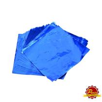Folha de Papel Alumínio Azul para Bolo 20x22cm 50un Cromus