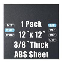 Folha de plástico ABS Pinziren 12x12 9mm de espessura preta (pacote com 1) Folha de plástico ABS Pinziren 12x12 9mm de espessura preta (pacote com 1)