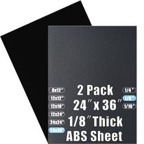 Folha de plástico ABS Pinziren de 3 mm de espessura 60x90cm (pacote com 2) preta