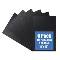 Folha de plástico Kinlink Black ABS com 1,5 mm de espessura, 20x30cm, pacote com 6