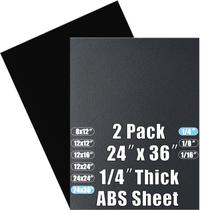 Folha de plástico Pinziren ABS de 6 mm de espessura 60x90 cm (pacote com 2) preta