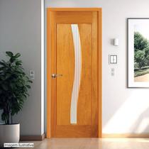 Folha de Porta de Madeira Maciça Tauari 210x80x3,3 Vidro em S Jomadi
