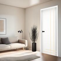 Folha de Porta em Madeira Frisada 5 210x80x3,5cm Gitale Portas Branco