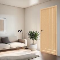 Folha de Porta em Madeira Frisada 5 210x80x3,5cm Gitale Portas Marrom