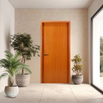 Folha de Porta em Madeira Lisa 210x80x3,5cm Gitale Portas Marrom/Mogno