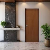 Folha de Porta Madeira Lisa 210x82cm Espessura 3,5cm Melamínica MGM Marrom/Mogno