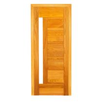 Folha de Porta Madeira Maciça com 7 Réguas Horizontais com Vidro Lateral 210x70cm Jomadi Folha de Porta Madeira Maciça com 7 Réguas Horizontais com Vidro Lateral 210x70cm Jomadi