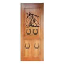 Folha de Porta Madeira Maciça Entalhada Cavalo 80x210x3,5cm Cedro Rosa