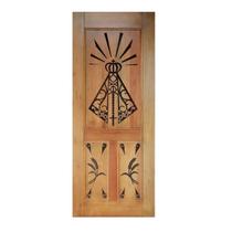 Folha de Porta Madeira Maciça Entalhada Santa 80x210x3,5cm Cedro Rosa