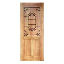 Folha de Porta Madeira Maciça Meia Grade Noruega 80x210x3,5cm Cedro Rosa