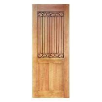 Folha de Porta Madeira Maciça Meia Grade Renda 90x210x3,5cm Cedro Rosa