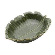 Folha Decorativa Cerâmica Banana Leaf Verde Lyor 16x12x4cm