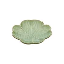 Folha Decorativa Cerâmica Trevo Quatro Folhas Verde 20cm Lyor