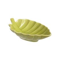 Folha Decorativa Porcelana Verde/Branca 14,5cm