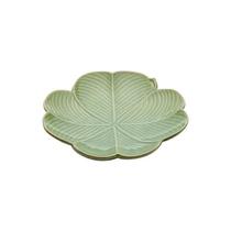 Folha Decorativa Prato Banana Leaf Cerâmica Verde Lyor 20cm