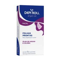 Folha Depilatória Facial Depiroll Argan C/16 Folhas
