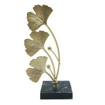 Folha Dourado Decorativa 16cm em Metal