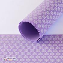 Folha EVA Estampado 40x60cm FLOWERS (Flores) Violeta - Premium