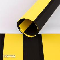 Folha EVA Listrado Dupla Face Amarelo e Preto 40x50cm - Alta Qualidade
