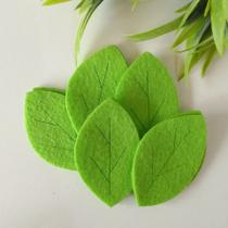 Folha Feltro Verde Cítrico 5,5cm - 10 und Folha Feltro Verde Cítrico 5,5cm - 10 und