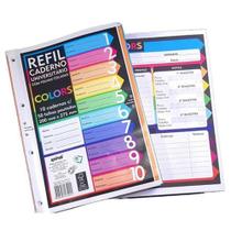 Folha Fichário Bloco C/500 Fls Coladas Refil Color 4 Furos