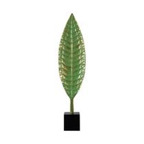 Folha Helicônia Pedestal Decor Verde E Ouro 68X16cm - Vylux