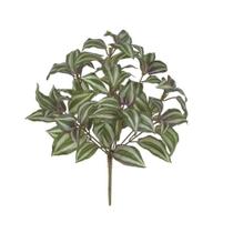 Folha Lambari Forração Artificial Permanente Verde Púrpura com UV 37cm Florarte