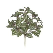 Folha Lambari Forração Artificial Permanente Verde Púrpura com UV 37cm Florarte